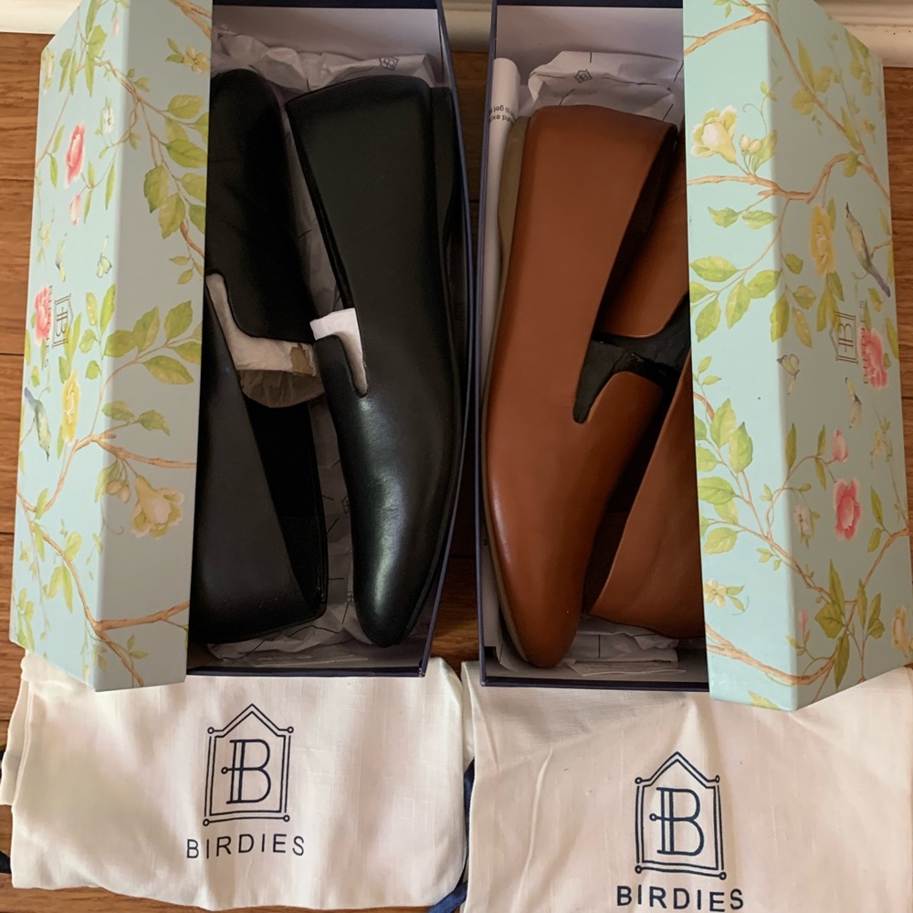 Beautiful Birdies Leather Loafers Size 9